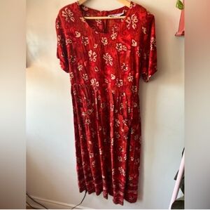 Pretty Pink Floral Vintage Dress 1X